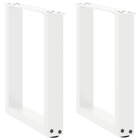 vidaXL Coffee Table Legs U-Shaped 2 pcs White 28x(42-43) cm Steel