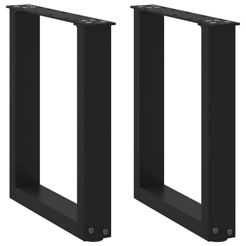vidaXL Coffee Table Legs U-Shaped 2 pcs Black 38x(42-43) cm Steel