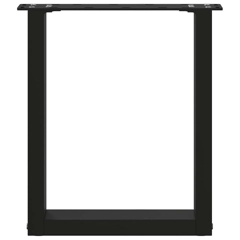 vidaXL Coffee Table Legs U-Shaped 2 pcs Black 38x(42-43) cm Steel