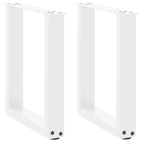 vidaXL Coffee Table Legs U-Shaped 2 pcs White 38x(42-43) cm Steel