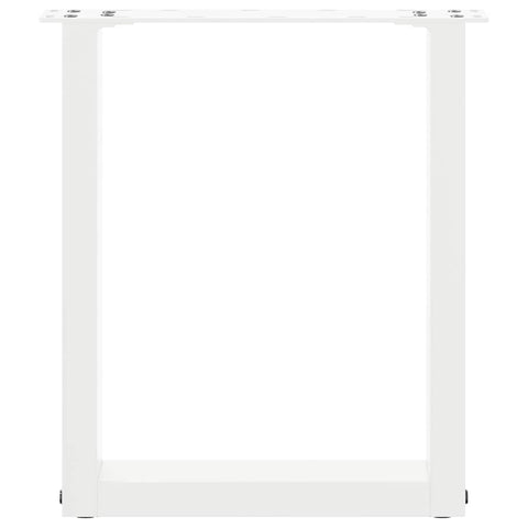 vidaXL Coffee Table Legs U-Shaped 2 pcs White 38x(42-43) cm Steel