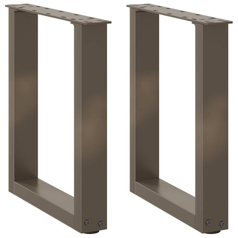 vidaXL Coffee Table Legs U-Shaped 2 pcs Natural Steel 38x(42-43) cm Steel