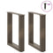 vidaXL Coffee Table Legs U-Shaped 2 pcs Natural Steel 38x(42-43) cm Steel