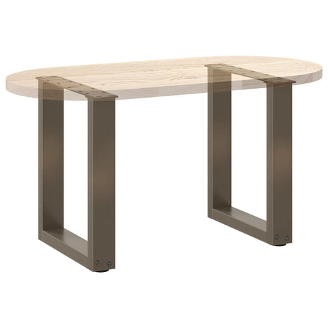 vidaXL Coffee Table Legs U-Shaped 2 pcs Natural Steel 38x(42-43) cm Steel