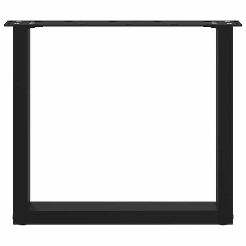 vidaXL Coffee Table Legs U-Shaped 2 pcs Black 50x(42-43) cm Steel