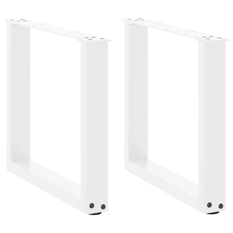 vidaXL Coffee Table Legs U-Shaped 2 pcs White 50x(42-43) cm Steel