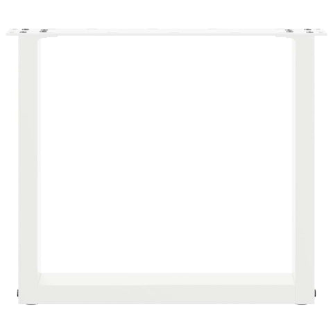 vidaXL Coffee Table Legs U-Shaped 2 pcs White 50x(42-43) cm Steel