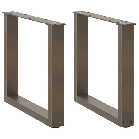 vidaXL Coffee Table Legs U-Shaped 2 pcs Natural Steel 50x(42-43) cm Steel