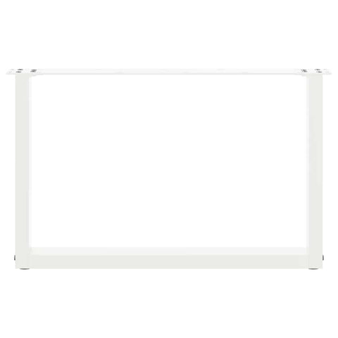 vidaXL Coffee Table Legs U-Shaped 2 pcs White 60x(42-43) cm Steel