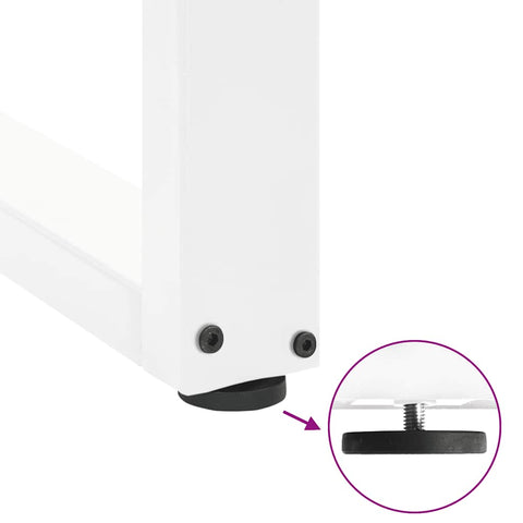 vidaXL Coffee Table Legs U-Shaped 2 pcs White 60x(42-43) cm Steel