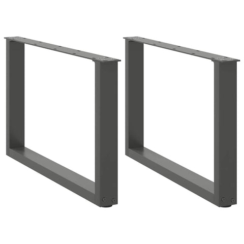 vidaXL Coffee Table Legs U-Shaped 2 pcs Anthracite 60x(42-43) cm Steel