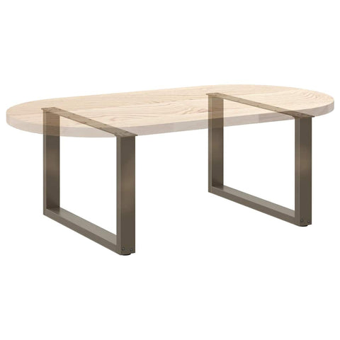 vidaXL Coffee Table Legs U-Shaped 2 pcs Natural Steel 60x(42-43) cm Steel