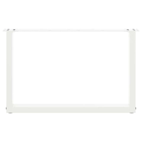 vidaXL Coffee Table Legs U-Shaped 2 pcs White 70x(42-43) cm Steel