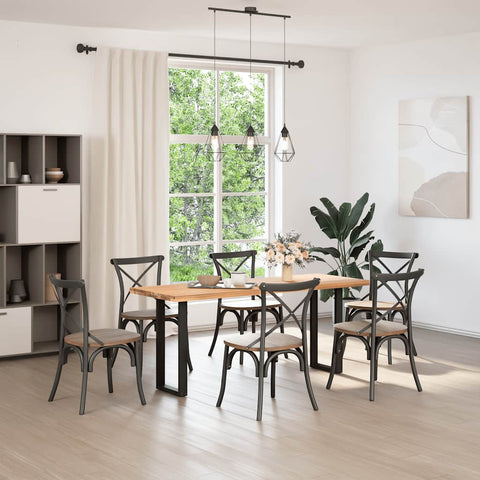 vidaXL Console Table Legs U-Shaped 2 pcs Black 28x(72-73) cm Steel