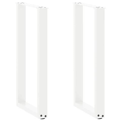 vidaXL Console Table Legs U-Shaped 2 pcs White 28x(72-73) cm Steel