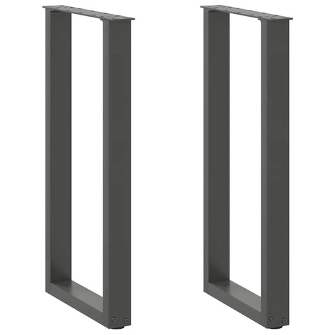vidaXL Console Table Legs U-Shaped 2 pcs Anthracite 28x(72-73) cm Steel