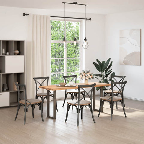 vidaXL Console Table Legs U-Shaped 2 pcs Natural Steel 28x(72-73) cm Steel