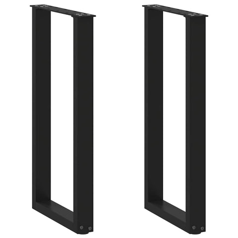 vidaXL Console Table Legs U-Shaped 2 pcs Black 38x(72-73) cm Steel