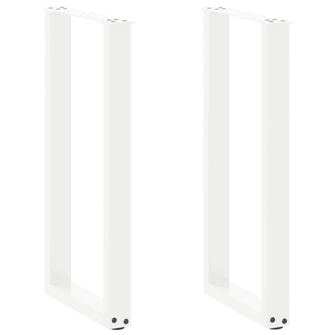 vidaXL Console Table Legs U-Shaped 2 pcs White 38x(72-73) cm Steel