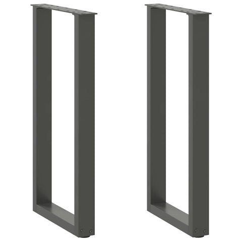 vidaXL Console Table Legs U-Shaped 2 pcs Anthracite 38x(72-73) cm Steel