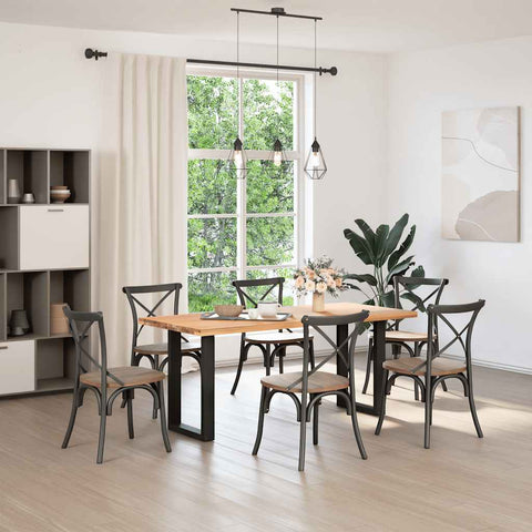 vidaXL Dining Table Legs U-Shaped 2 pcs Black 50x(72-73) cm Steel