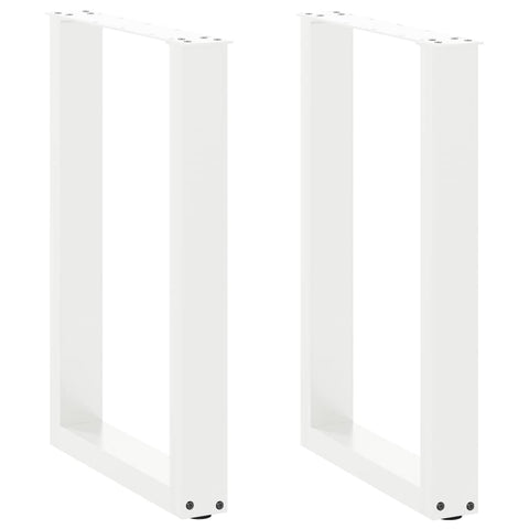 vidaXL Dining Table Legs U-Shaped 2 pcs White 50x(72-73) cm Steel