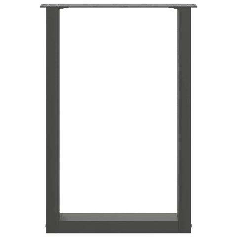 vidaXL Dining Table Legs U-Shaped 2 pcs Anthracite 50x(72-73) cm Steel