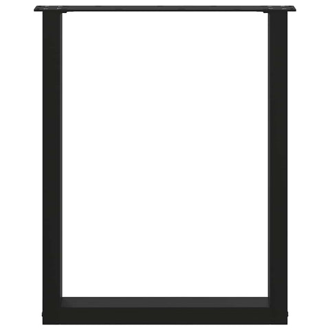 vidaXL Coffee Table Legs U-Shaped 2 pcs Black 60x(72-73) cm Steel