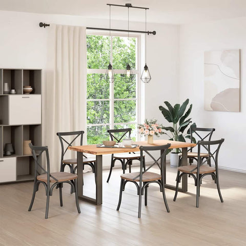 vidaXL Dining Table Legs U-Shaped 2 pcs Natural Steel 60x(72-73) cm Steel