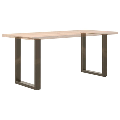 vidaXL Dining Table Legs U-Shaped 2 pcs Natural Steel 60x(72-73) cm Steel