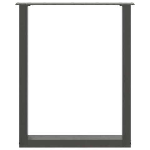 vidaXL Dining Table Legs U-Shaped 2 pcs Black 70x(72-73) cm Steel