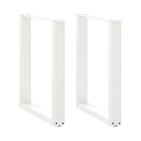 vidaXL Dining Table Legs U-Shaped 2 pcs White 70x(72-73) cm Steel