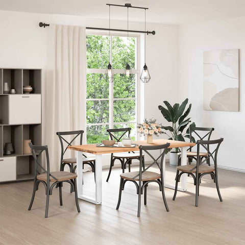 vidaXL Dining Table Legs U-Shaped 2 pcs White 70x(72-73) cm Steel