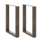 vidaXL Dining Table Legs U-Shaped 2 pcs Natural Steel 70x(72-73) cm Steel