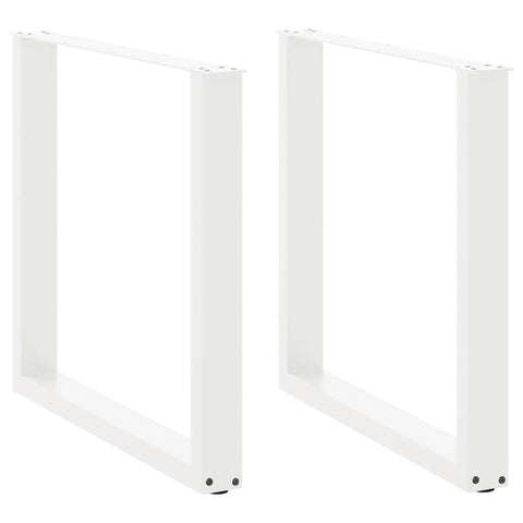 vidaXL Dining Table Legs U-Shaped 2 pcs White 80x(72-73) cm Steel