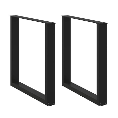 vidaXL Dining Table Legs U-Shaped 2 pcs Black 90x(72-73) cm Steel