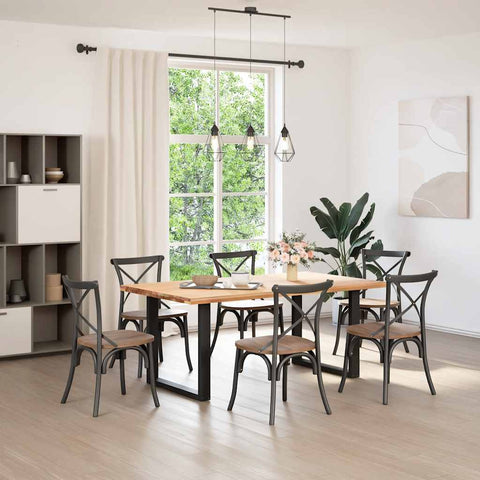 vidaXL Dining Table Legs U-Shaped 2 pcs Black 90x(72-73) cm Steel