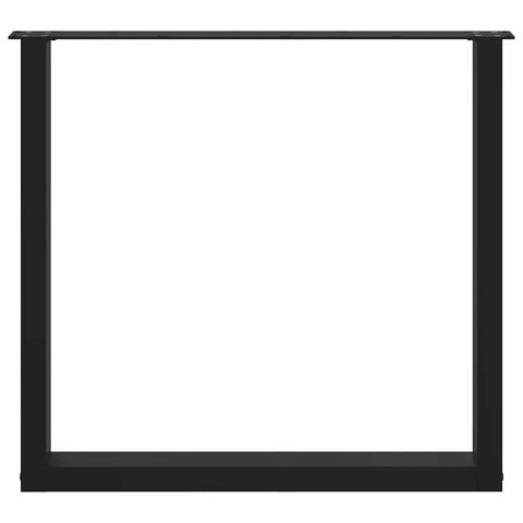 vidaXL Dining Table Legs U-Shaped 2 pcs Black 90x(72-73) cm Steel