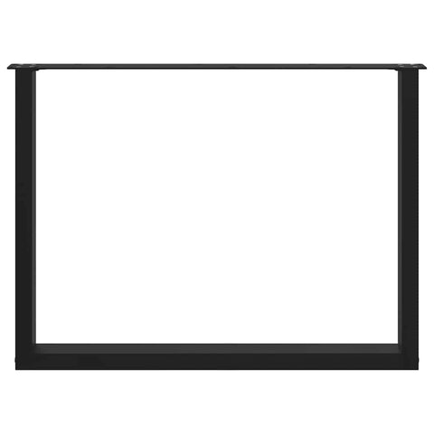 vidaXL Coffee Table Legs U-Shaped 2 pcs Black 100x(72-73) cm Steel