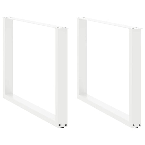 vidaXL Coffee Table Legs U-Shaped 2 pcs White 100x(72-73) cm Steel