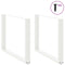 vidaXL Coffee Table Legs U-Shaped 2 pcs White 100x(72-73) cm Steel