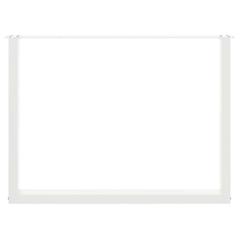 vidaXL Coffee Table Legs U-Shaped 2 pcs White 100x(72-73) cm Steel