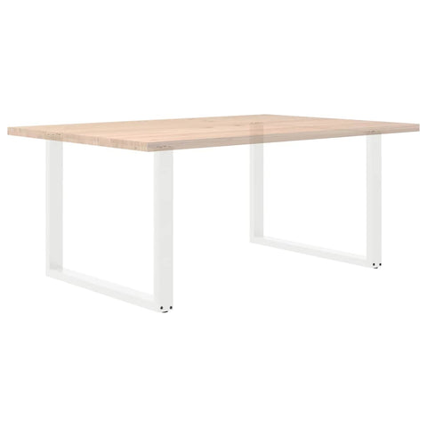 vidaXL Coffee Table Legs U-Shaped 2 pcs White 100x(72-73) cm Steel
