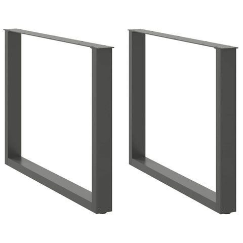 vidaXL Dining Table Legs U-Shaped 2 pcs Anthracite 100x(72-73) cm Steel