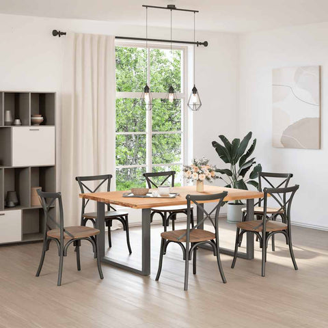 vidaXL Dining Table Legs U-Shaped 2 pcs Anthracite 100x(72-73) cm Steel