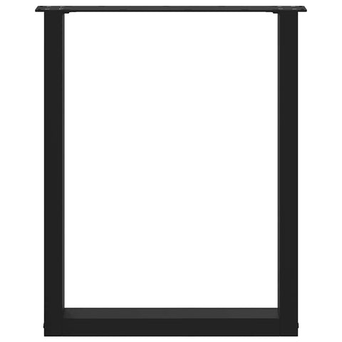 vidaXL Coffee Table Legs U-Shaped 3 pcs Black 70x(72-73) cm Steel