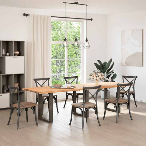 vidaXL Dining Table Legs U-Shaped 3 pcs Natural Steel 70x(72-73) cm Steel