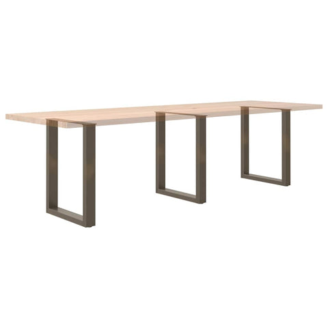 vidaXL Dining Table Legs U-Shaped 3 pcs Natural Steel 70x(72-73) cm Steel