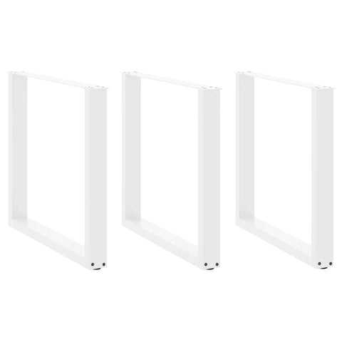 vidaXL Coffee Table Legs U-Shaped 3 pcs White 80x(72-73) cm Steel