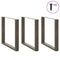 vidaXL Dining Table Legs U-Shaped 3 pcs Natural Steel 80x(72-73) cm Steel